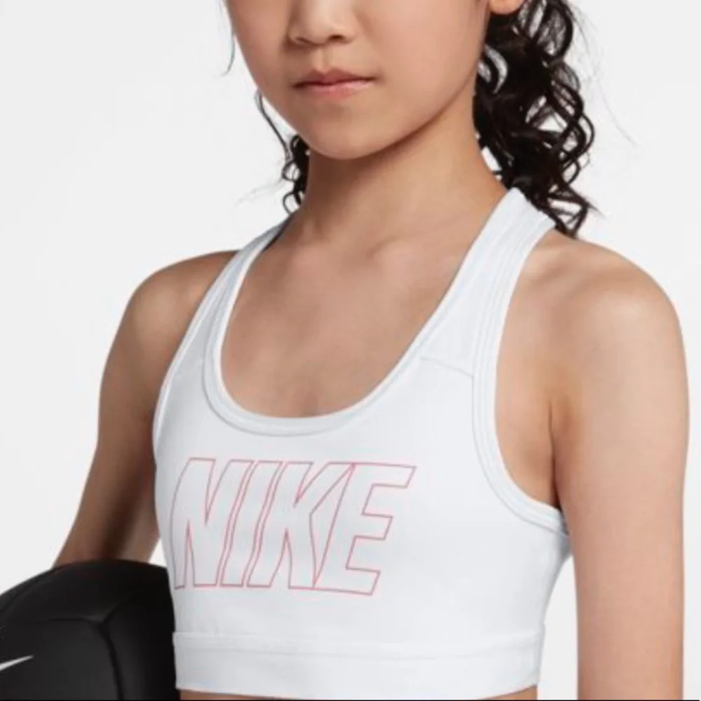 White Nike Pro Little Girls Bra